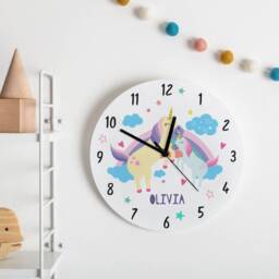 Hugging Unicorns Personalised Bedroom Clock - Gifting Knot UK Made