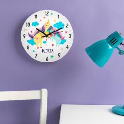Hugging Unicorns Personalised Bedroom Clock - Gifting Knot UK Made - thumbnail 3