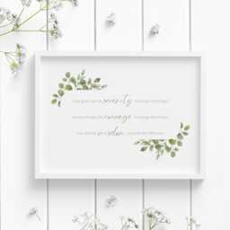 Serenity Prayer Print - Inspirational Landscape Wall Art Reinhold Niebuhr Quote Recovery Gift Mindful Decor Unframed - thumbnail 1