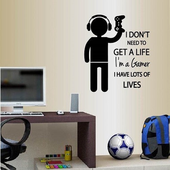 In-Style Decals Wall Vinyl Decal Home Decor Art Sticker Don't Need To Get Life I'm Gamer Boy Guy Video Game Computer Games Room Design 755 - image 1
