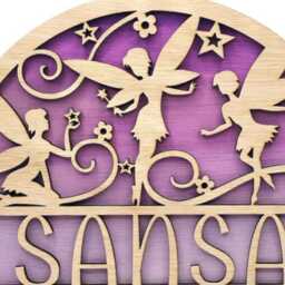 Personalised Fairy Name Sign - Wooden Girls Bedroom Or Door Nursery Wall Decor - thumbnail 2
