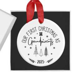 First Christmas As Grandparents 2026 Bauble, Grandma & Grandad, Nan Nanny Ornament, New Grandparent Gift, 1st Xmas - thumbnail 2