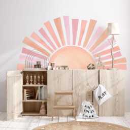 Sunshine Removable Wall Sticker, Watercolour Sun, Girls Boys Nursery Room, Toddler Bedroom, Kids Playroom - thumbnail 3