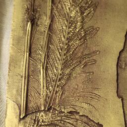 Bas Relief Wall Sculpture Autumn Grasses & Ferns Original Art Piece Unique Home Decor Office Nature Enthusiast Gift Idea Gold Tile - thumbnail 2