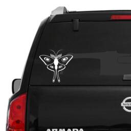 Moon Moth Decal // Car Wall Decor Laptop Bug Sticker Nature Cute - thumbnail 1