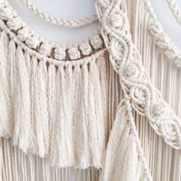 Large Macrame Backdrop, Extra Large Wall Decor With Tassels, Home & Living Decor, Terracotta Living Room Wall - thumbnail 4