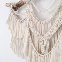 Large Macrame Backdrop, Extra Large Wall Decor With Tassels, Home & Living Decor, Terracotta Living Room Wall - thumbnail 3