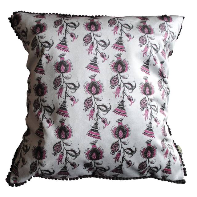 Highland Thistle , Velvet Cushion, 60x60, Designer, Luxury, Floral, Interiors, Thistle, Scotland, Textiles, Pom-Poms, Tassels - image 1