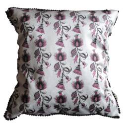 Highland Thistle , Velvet Cushion, 60x60, Designer, Luxury, Floral, Interiors, Thistle, Scotland, Textiles, Pom-Poms, Tassels - thumbnail 1
