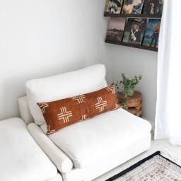 Handmade African Mud Cloth Pillow Case - Brown Mudcloth Cushion Accent - thumbnail 3