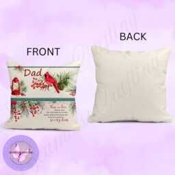 Personalised Memorial Cushion With Pocket - Cardinal Remembrance Pillow For Dad Memory Gift Christmas Bereavement Keepsake 40cm - thumbnail 2