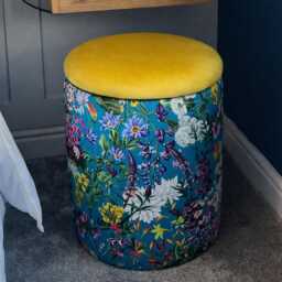 Handmade Floral Velvet Storage Ottoman Mix & Match Patterned Dressing Table Stool - thumbnail 2