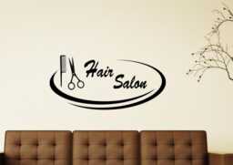 Hair Salon Wall Decal Vinyl Sticker Barbershop Beauty Hairdressing Logo Interior Removable Art Decor - 2Hsl - thumbnail 1