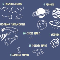 Space Wall Decals - Nursery Decals, Star Kids Room Decor, Stickers - thumbnail 2