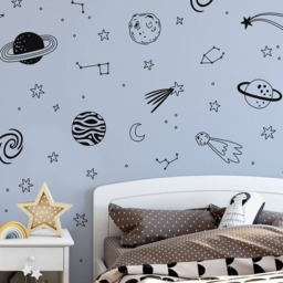 Space Wall Decals - Nursery Decals, Star Kids Room Decor, Stickers - thumbnail 4