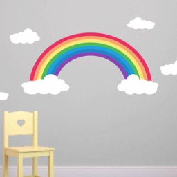 Rainbow Wall Decals - & Clouds Kids Room Decal Reusable Wall Decal Girls - thumbnail 2