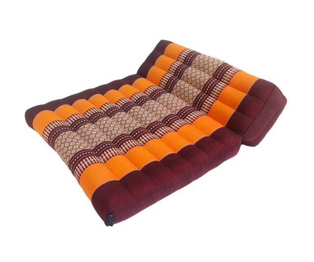 Thai Kapok Folding Meditation Seat Cushion ~ Orange, Maroon - image 1