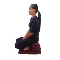 Thai Kapok Folding Meditation Seat Cushion ~ Orange, Maroon - thumbnail 2