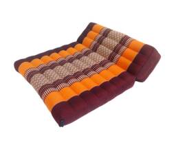 Thai Kapok Folding Meditation Seat Cushion ~ Orange, Maroon - thumbnail 1