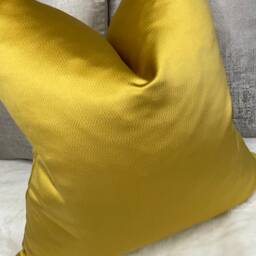 Gold Cushion Cover, Throw Pillow, Luxury Collection - Harlequin Fabric, Satin Textured Look Perfect For Euro Pillows Bed - thumbnail 3