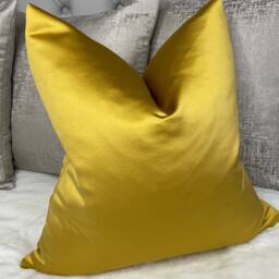 Gold Cushion Cover, Throw Pillow, Luxury Collection - Harlequin Fabric, Satin Textured Look Perfect For Euro Pillows Bed - thumbnail 4