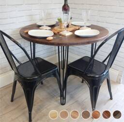 Round Dining Table/ Any Size/ Rustic Table/Home Decor/ New Home/ Hairpin Legs/ Wooden Kitchen Table