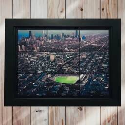 Wrigley Field Aerial View Chicago Skyline Framed Wall Art - 15.75 - thumbnail 3