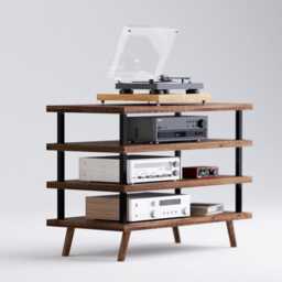 Kolstad Hifi Rack - Amp Hifi Racks Amplifier Turntable Stand Record Player Cabinet Vinyl Records - thumbnail 3