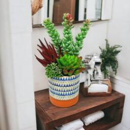 Faux Succulents Set Of 3 Potted Artificial Plants, Home Decor - thumbnail 3