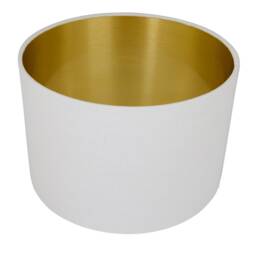 White & Gold Drum Lampshade UK Made Contemporary Brushed Gold Lamp Shade Textured White - thumbnail 1