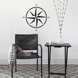 Mariner's Compass Stencil - Nautical For Diy Wall Decor Perfect A Nursery - thumbnail 3