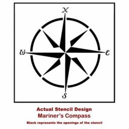 Mariner's Compass Stencil - Nautical For Diy Wall Decor Perfect A Nursery - thumbnail 4
