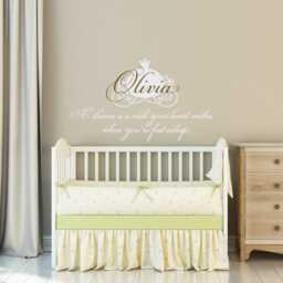 Custom Baby Girl Name Wall Decal Princess Carriage Decor Ww157 - thumbnail 1