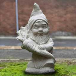 Concrete Gnome Statue Outdoor Pixie Sculpture Cement Animal Decoration Handmade Art Front Door Figurine Gnome Lover Gift Yard - thumbnail 1