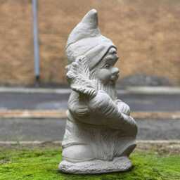Concrete Gnome Statue Outdoor Pixie Sculpture Cement Animal Decoration Handmade Art Front Door Figurine Gnome Lover Gift Yard - thumbnail 2