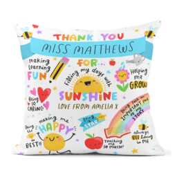Personalised Thank You Teacher Cushion - End Of School Gift, For Teacher, Teaching Assistant, Appreciation Gift From Student, Linen - thumbnail 2