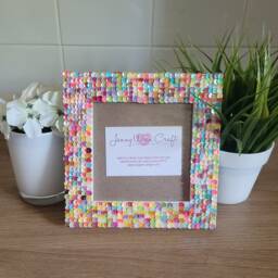 Square Multi Coloured Sequin Photo Frame 5 X Inches - thumbnail 4