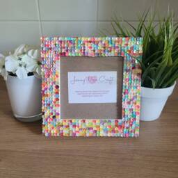 Square Multi Coloured Sequin Photo Frame 5 X Inches - thumbnail 3