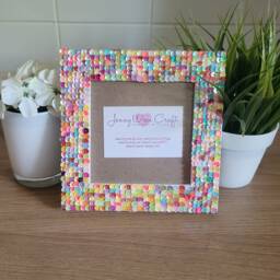 Square Multi Coloured Sequin Photo Frame 5 X Inches