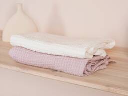 Linen Cotton Waffle Bath Towel, 215 Gsm, Soft Absorbent - 28 X 55 Inches