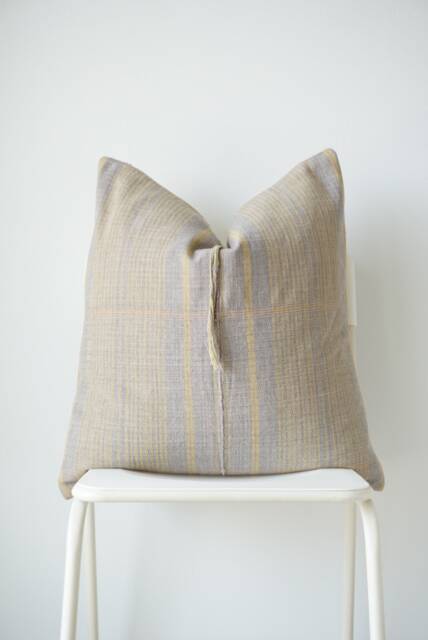 Tribal Hemp Hand Woven Striped Natural Dye Color Hmong Pillow Cover - image 1