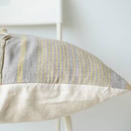 Tribal Hemp Hand Woven Striped Natural Dye Color Hmong Pillow Cover - thumbnail 3