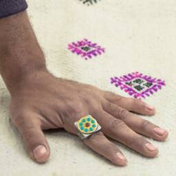 Handmade Wool Moroccan Rug Oued Zem Berber Design, 6x9.2 - thumbnail 3