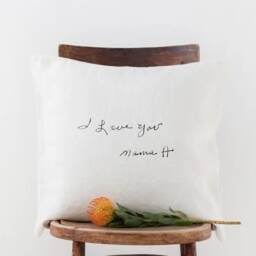 Custom Embroidered Pillow Gift For Mom, Actual Handwriting Gift, Personalized Her, Loved Ones Memorial - thumbnail 3