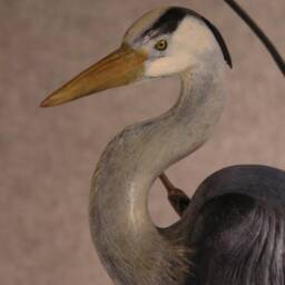 Peaceful Blue - Bronze Wildlife Bird Great Heron By Jerry Simchuk Art Studio - thumbnail 2
