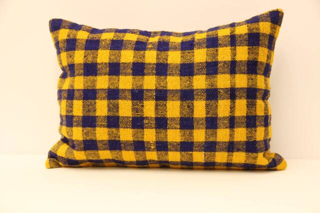 Yeellow Lumbar Kilim Pillow 14x20 Inch - 35x50 cm Bohoturkish Kilim Pillowcover Chair Small Oblong Cushion Cover Tribal Pillow 4Bef-25 - image 1