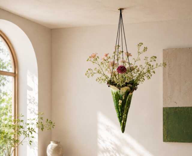 Ceramic Pointed Hanging Vase, To Hang On The Ceiling Or Window Veranda, For An Original & Colorful Home - Art Made in Italyv59 - image 1