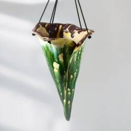 Ceramic Pointed Hanging Vase, To Hang On The Ceiling Or Window Veranda, For An Original & Colorful Home - Art Made in Italyv59 - thumbnail 2