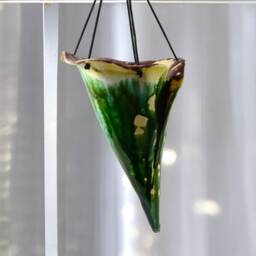 Ceramic Pointed Hanging Vase, To Hang On The Ceiling Or Window Veranda, For An Original & Colorful Home - Art Made in Italyv59 - thumbnail 3