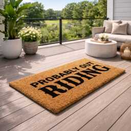 Probably Out Riding Doormat - Funny Equestrian Gift Western Horse Welcome Rug - thumbnail 4